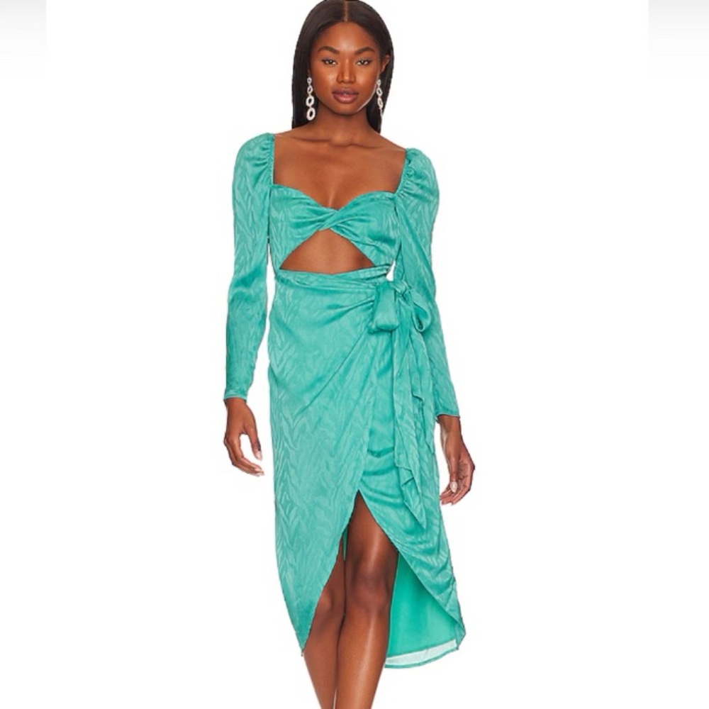 Revolve Lovers and Friends Aqua Blue Midi Dress